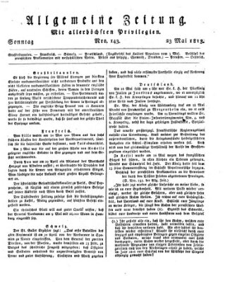 Allgemeine Zeitung Sonntag 23. Mai 1813