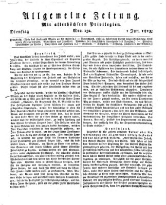 Allgemeine Zeitung Dienstag 1. Juni 1813