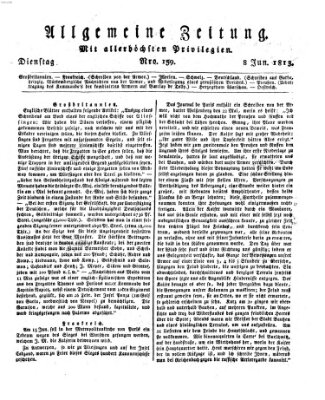 Allgemeine Zeitung Dienstag 8. Juni 1813