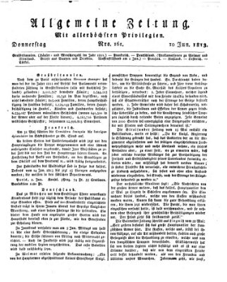 Allgemeine Zeitung Donnerstag 10. Juni 1813