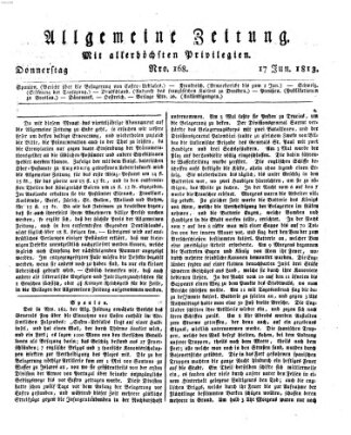 Allgemeine Zeitung Donnerstag 17. Juni 1813