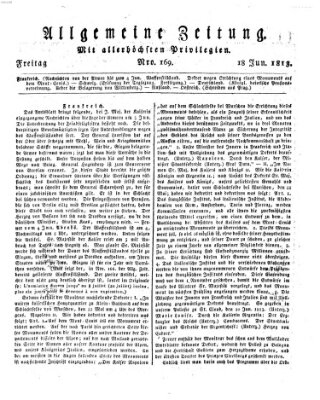 Allgemeine Zeitung Freitag 18. Juni 1813