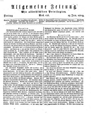 Allgemeine Zeitung Freitag 25. Juni 1813