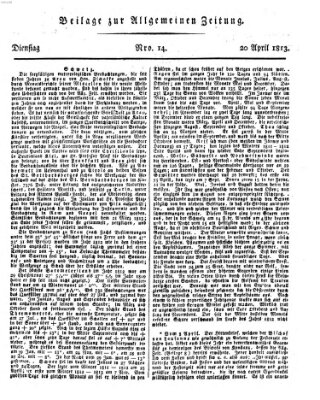 Allgemeine Zeitung Dienstag 20. April 1813