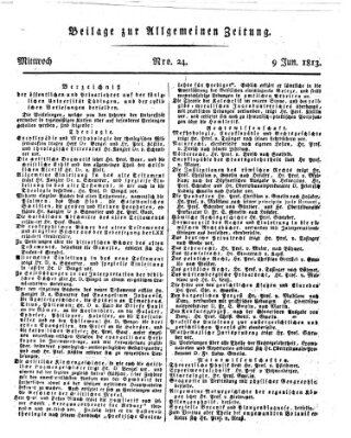 Allgemeine Zeitung Mittwoch 9. Juni 1813