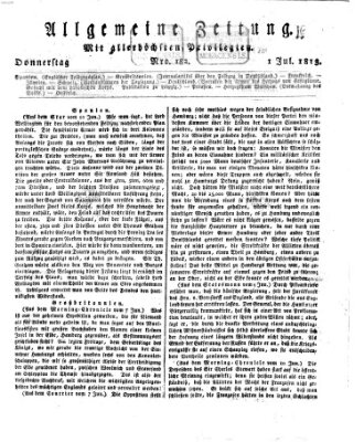 Allgemeine Zeitung Donnerstag 1. Juli 1813