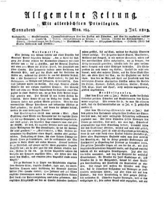 Allgemeine Zeitung Samstag 3. Juli 1813