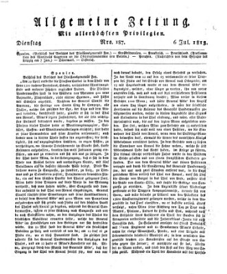 Allgemeine Zeitung Dienstag 6. Juli 1813