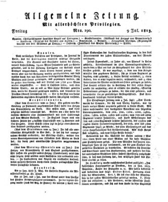 Allgemeine Zeitung Freitag 9. Juli 1813