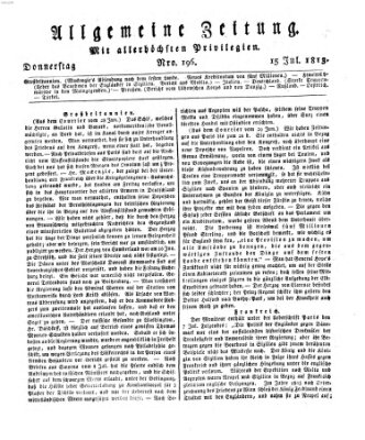 Allgemeine Zeitung Donnerstag 15. Juli 1813