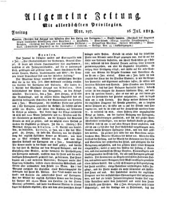 Allgemeine Zeitung Freitag 16. Juli 1813