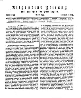 Allgemeine Zeitung Sonntag 18. Juli 1813