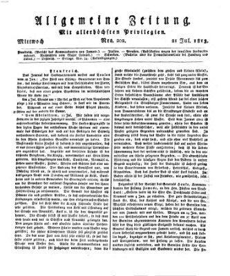 Allgemeine Zeitung Mittwoch 21. Juli 1813