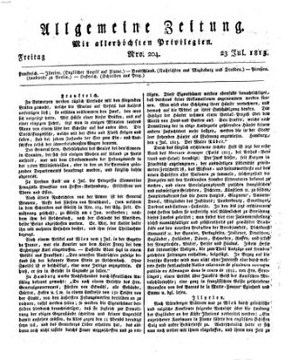 Allgemeine Zeitung Freitag 23. Juli 1813