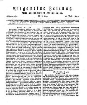 Allgemeine Zeitung Mittwoch 28. Juli 1813