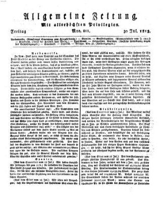 Allgemeine Zeitung Freitag 30. Juli 1813