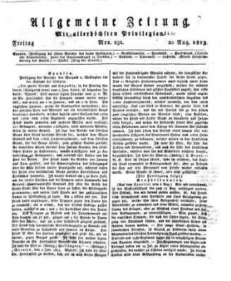 Allgemeine Zeitung Freitag 20. August 1813