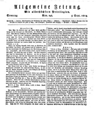 Allgemeine Zeitung Sonntag 5. September 1813