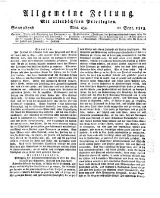 Allgemeine Zeitung Samstag 11. September 1813