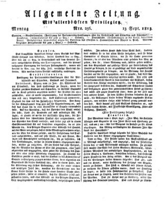 Allgemeine Zeitung Montag 13. September 1813