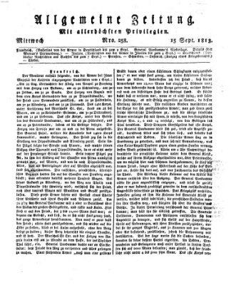 Allgemeine Zeitung Mittwoch 15. September 1813