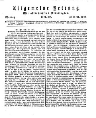 Allgemeine Zeitung Montag 20. September 1813