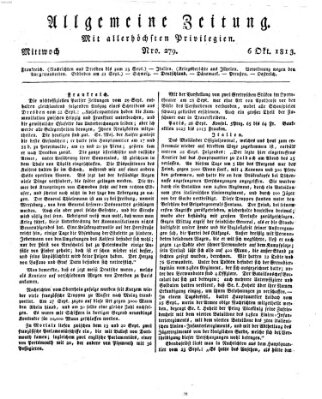 Allgemeine Zeitung Mittwoch 6. Oktober 1813