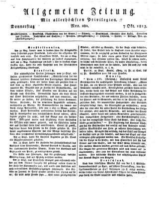 Allgemeine Zeitung Donnerstag 7. Oktober 1813