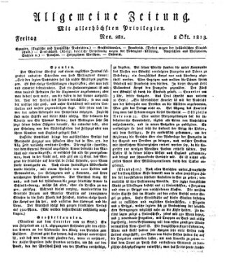 Allgemeine Zeitung Freitag 8. Oktober 1813