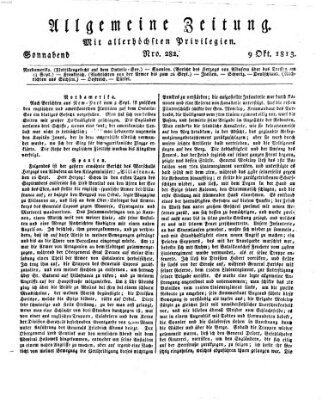 Allgemeine Zeitung Samstag 9. Oktober 1813