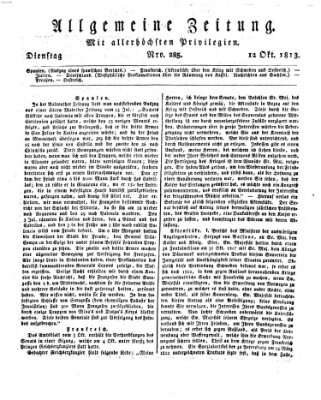 Allgemeine Zeitung Dienstag 12. Oktober 1813