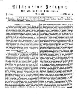 Allgemeine Zeitung Freitag 15. Oktober 1813