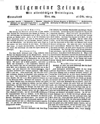 Allgemeine Zeitung Samstag 16. Oktober 1813