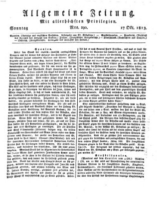 Allgemeine Zeitung Sonntag 17. Oktober 1813