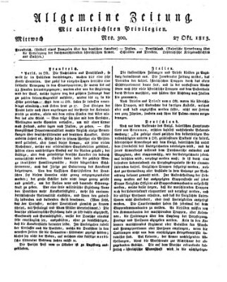 Allgemeine Zeitung Mittwoch 27. Oktober 1813