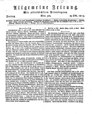 Allgemeine Zeitung Freitag 29. Oktober 1813