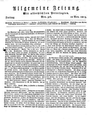 Allgemeine Zeitung Freitag 12. November 1813