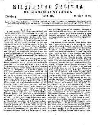 Allgemeine Zeitung Dienstag 16. November 1813