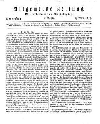 Allgemeine Zeitung Donnerstag 25. November 1813