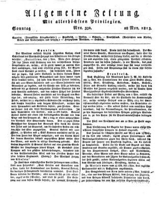 Allgemeine Zeitung Sonntag 28. November 1813