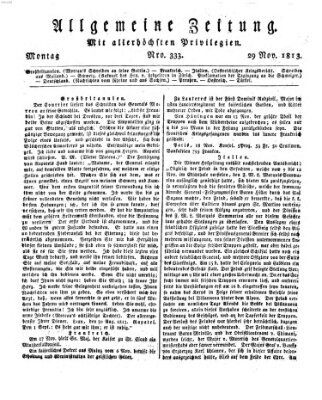 Allgemeine Zeitung Montag 29. November 1813