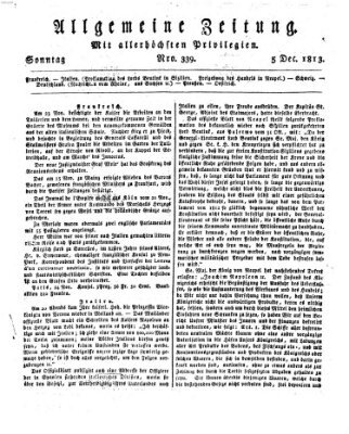 Allgemeine Zeitung Sonntag 5. Dezember 1813