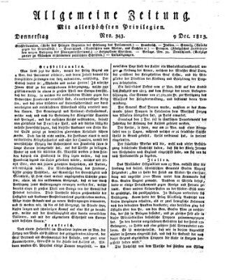 Allgemeine Zeitung Donnerstag 9. Dezember 1813