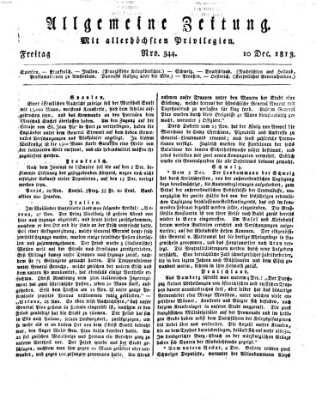 Allgemeine Zeitung Freitag 10. Dezember 1813