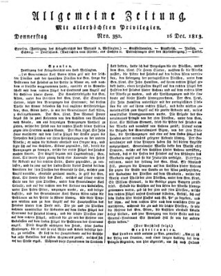 Allgemeine Zeitung Donnerstag 16. Dezember 1813