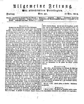 Allgemeine Zeitung Freitag 17. Dezember 1813