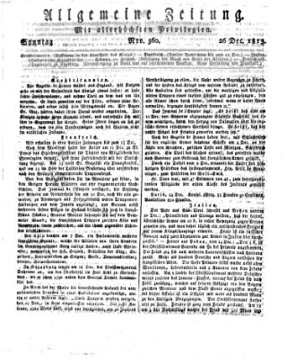 Allgemeine Zeitung Sonntag 26. Dezember 1813