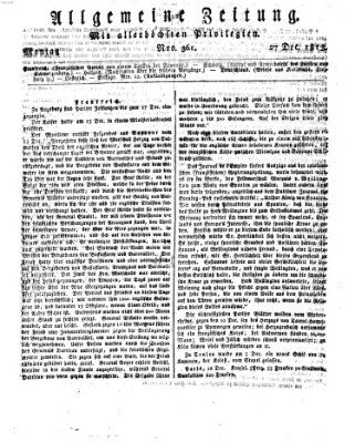 Allgemeine Zeitung Montag 27. Dezember 1813