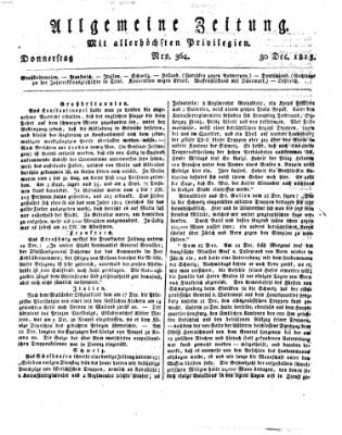 Allgemeine Zeitung Donnerstag 30. Dezember 1813