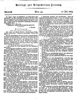 Allgemeine Zeitung Mittwoch 21. Juli 1813